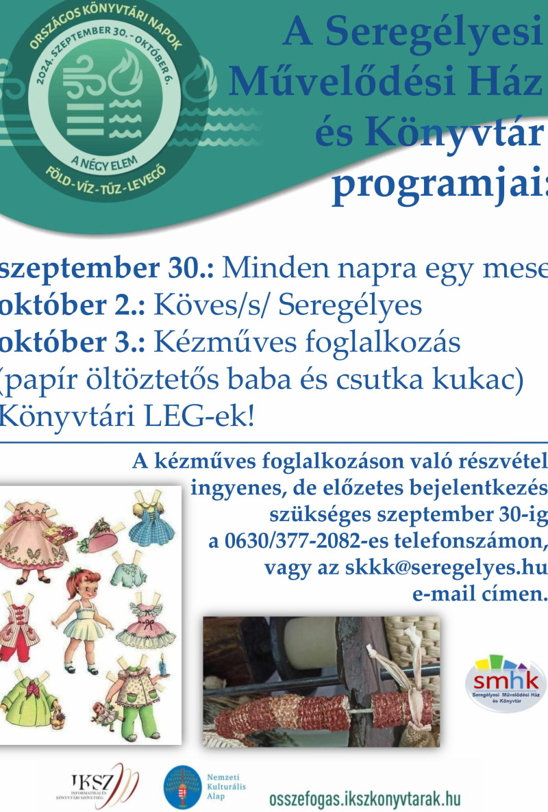 A Seregélyesi Művelődési Ház és Könyvtár programjai