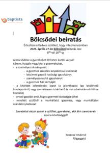 Bölcsődei beíratás